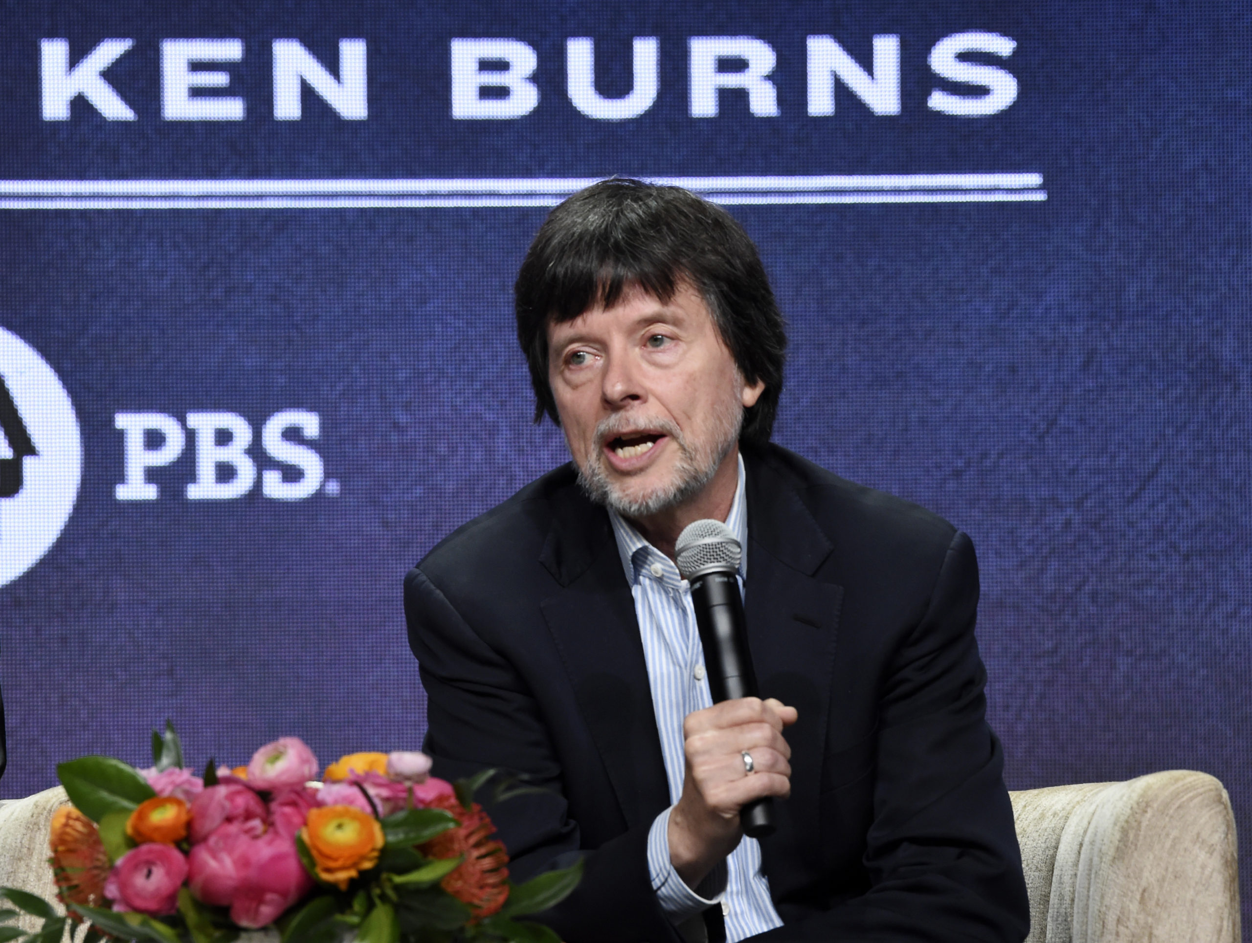 Ken Burns speaking at PBS panel in 2019