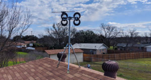 TV antenna mounted on top of home's roof